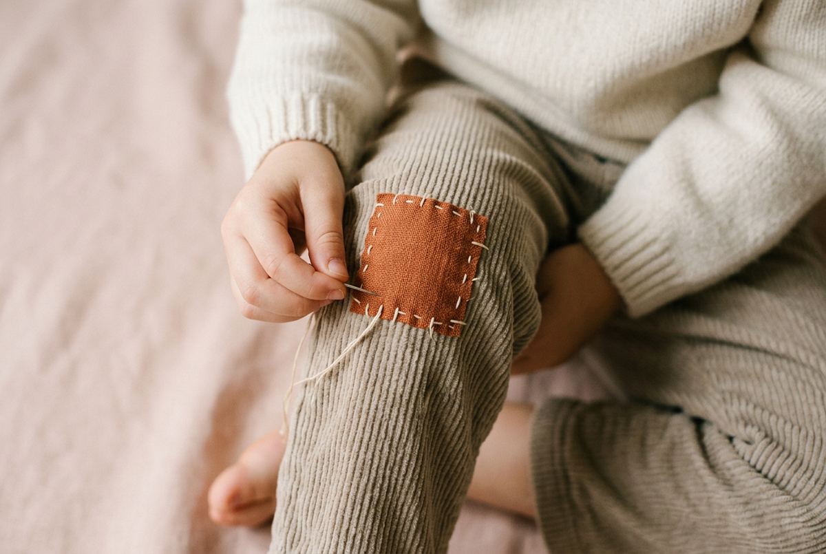 Mending 101: patching knees with your kids