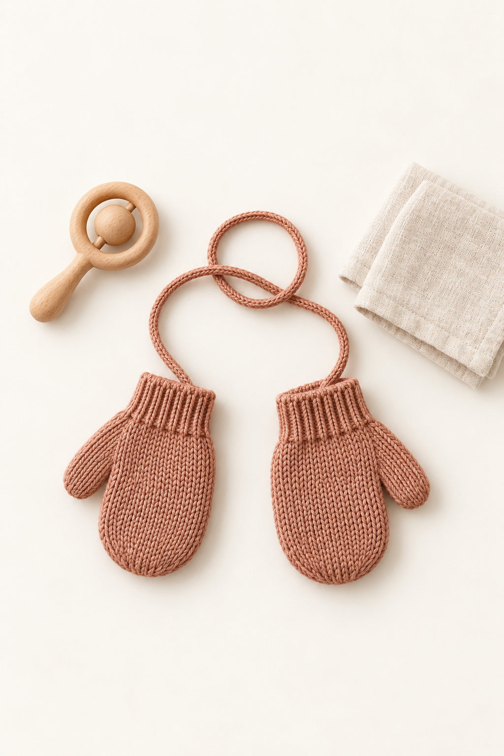 Bracken Mittens in Clay
