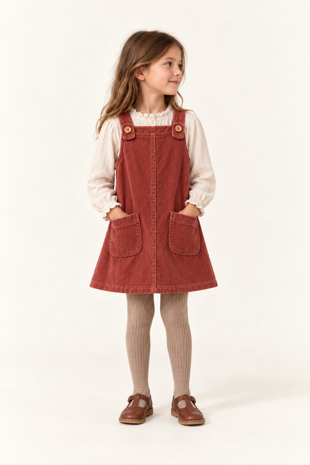 Bramble Pinafore Dress in Berry