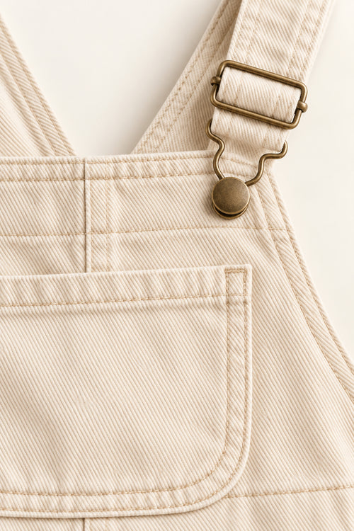 Fern Dungarees in Cream