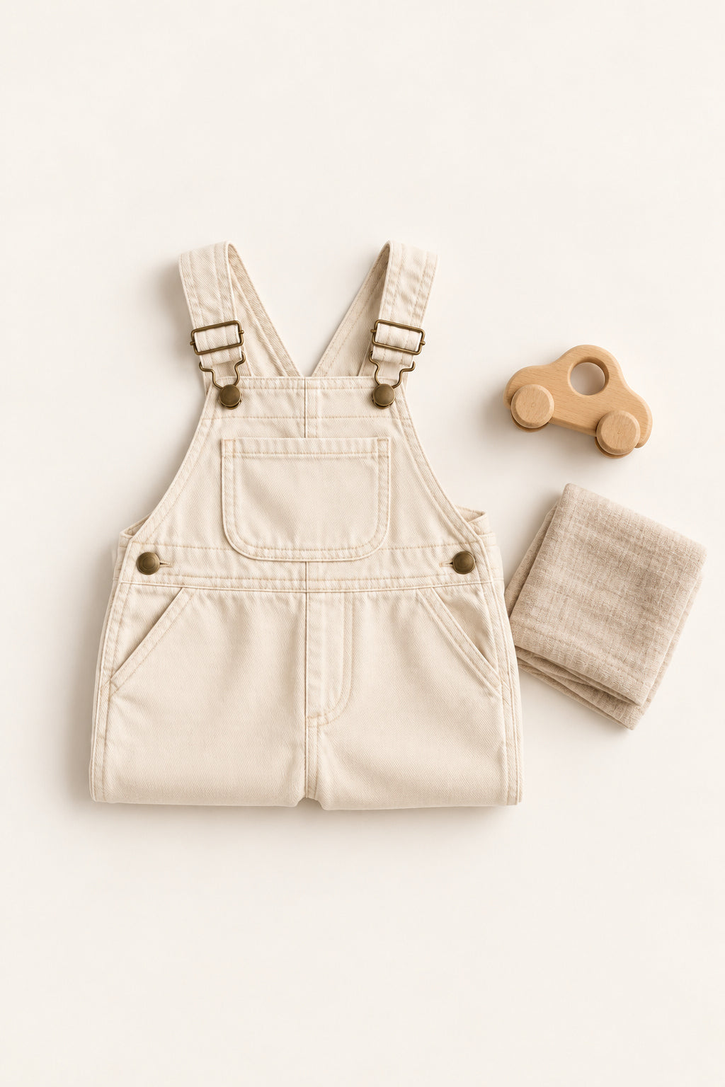 Fern Dungarees in Cream