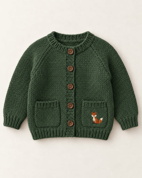 Fox Tale Cardigan in Forest