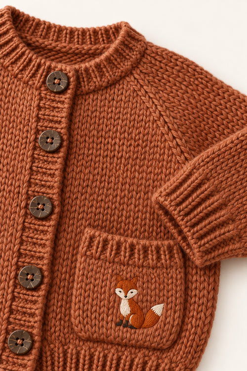 Fox Tale Cardigan in Rust
