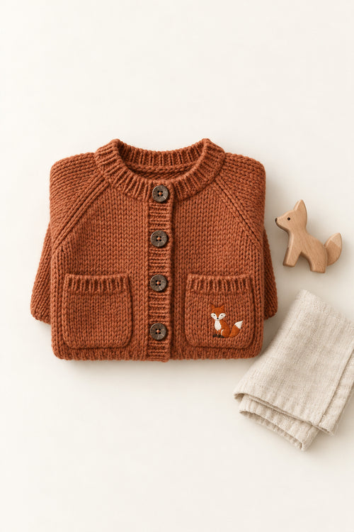 Fox Tale Cardigan in Rust