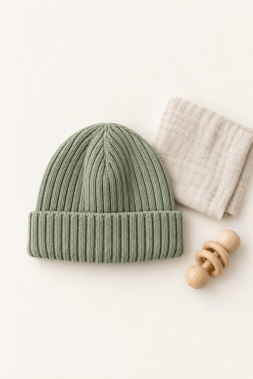 Heron Beanie in Sage