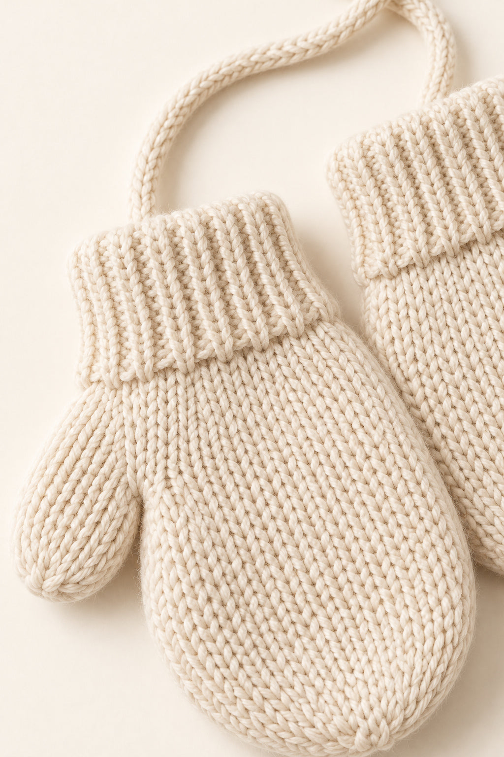 Heron Mittens in Cream