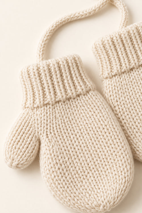 Heron Mittens in Cream