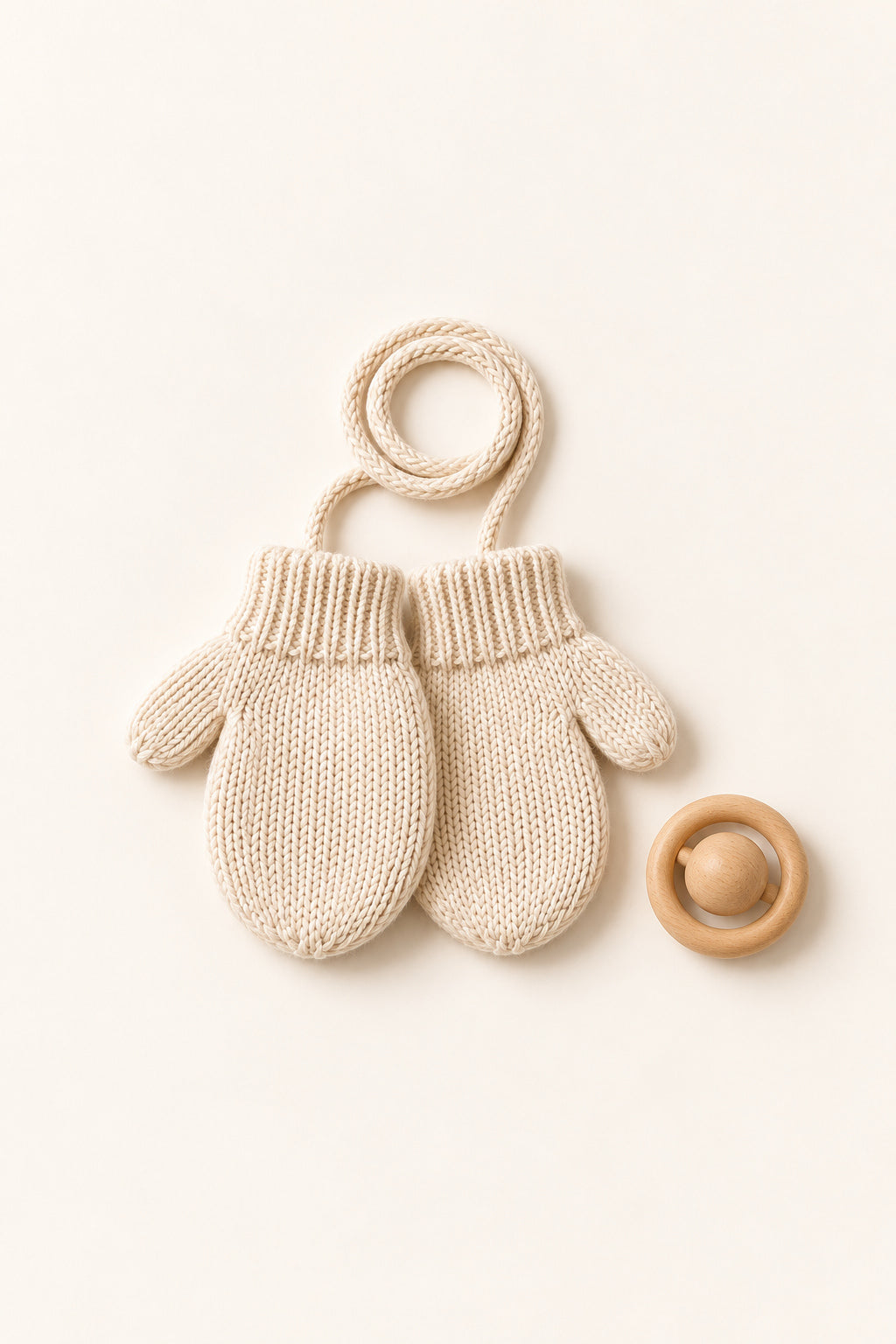 Heron Mittens in Cream