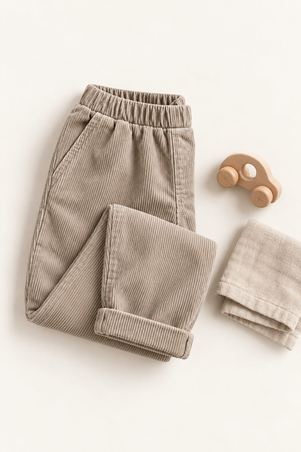 Pebble Corduroy Trousers in Pebble
