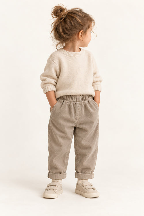 Pebble Corduroy Trousers in Pebble