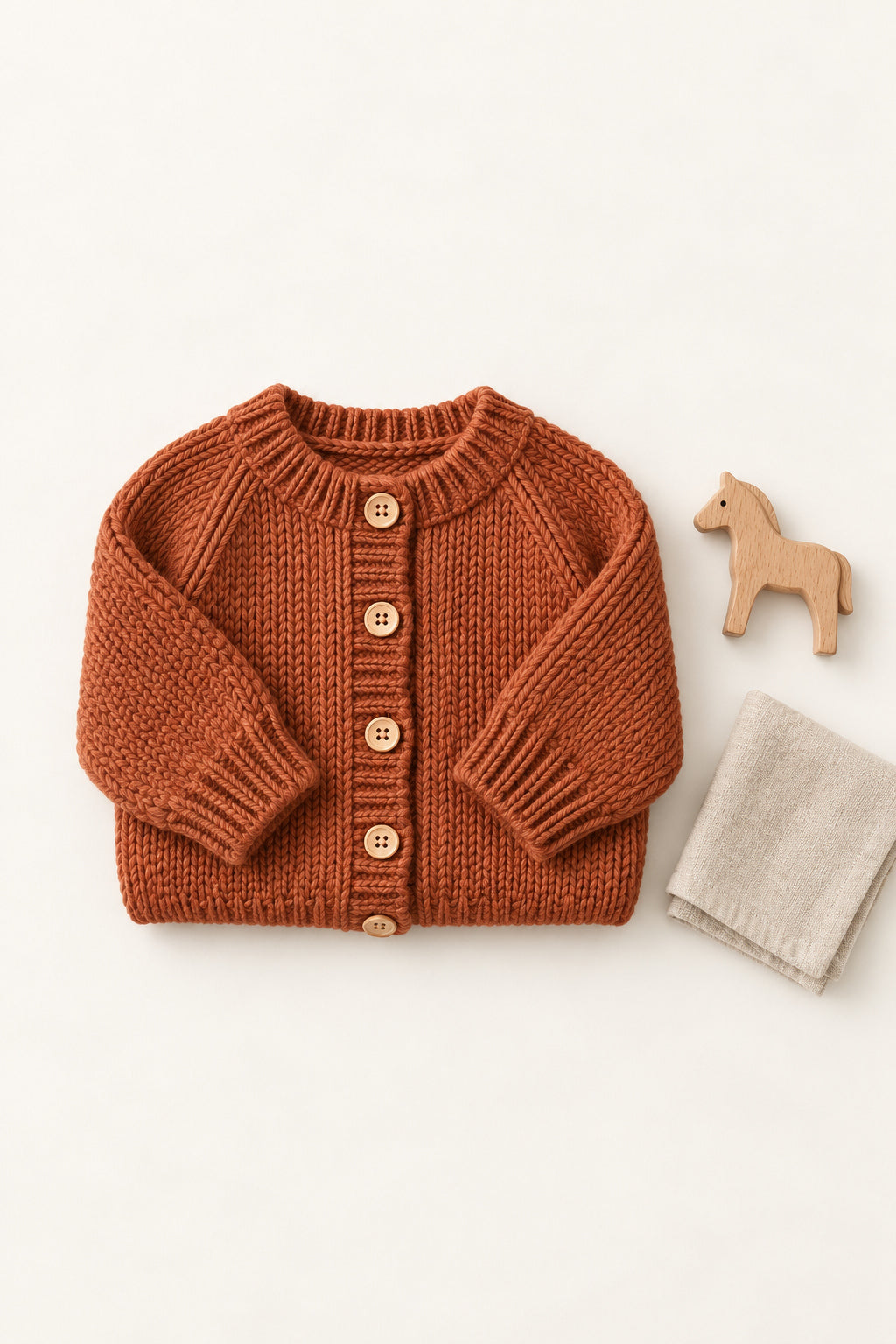 Rowan Cardigan in Rust