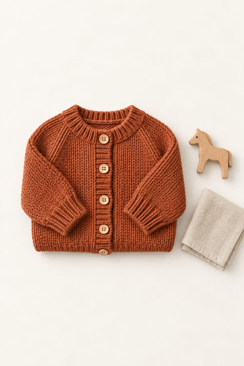 Rowan Cardigan in Rust