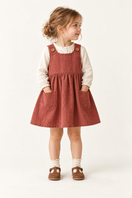 Teasel Pinafore in Berry